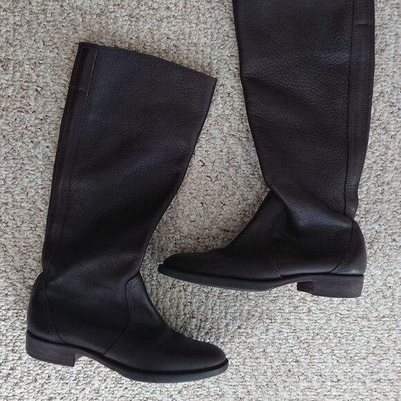 J. crew riding genuine leather boot - dark brown size 7 - Picture 1 of 11